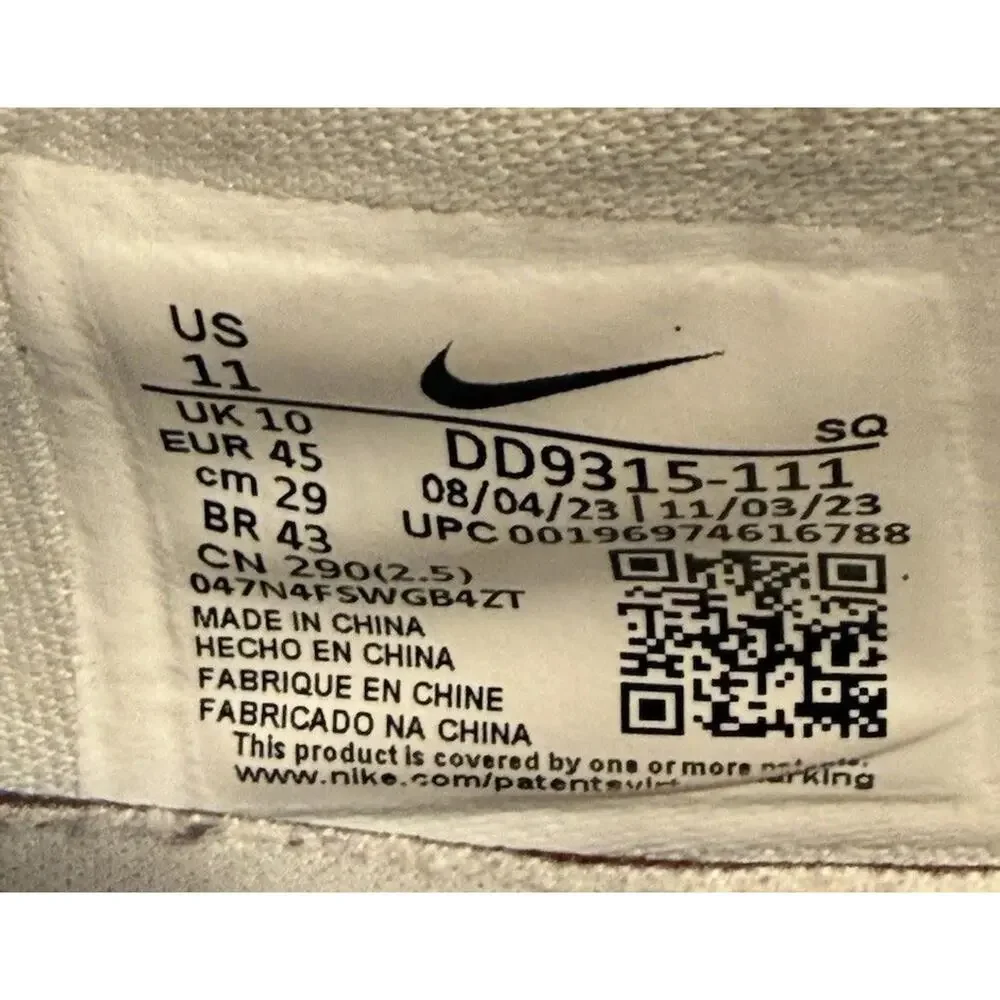 Nike Air Jordan 1 Low G Golf Men’s 11 White Pure Platinum Gum DD9315-111